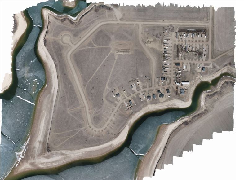 Sunset Beach at Lake Diefenbaker Aerial Photo