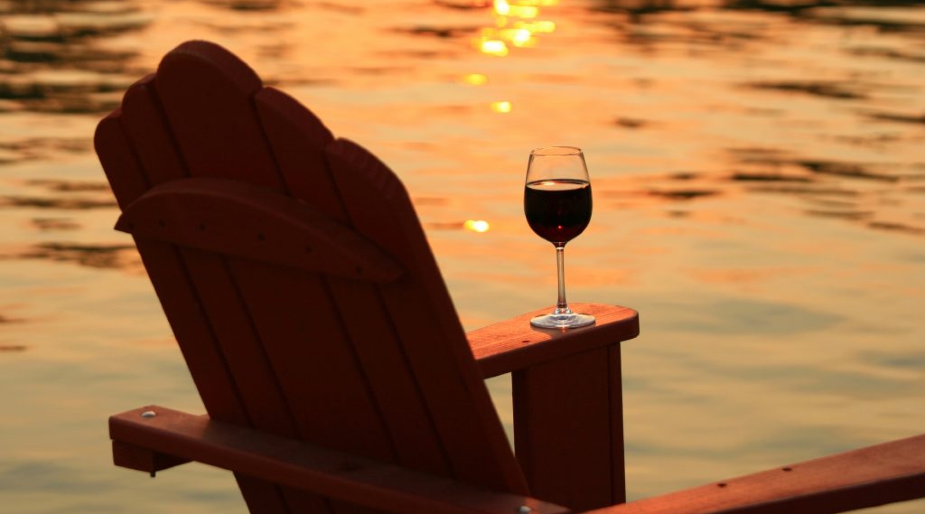 Beach Chair and Wine by the Water