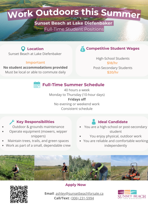 Poster with student job details.